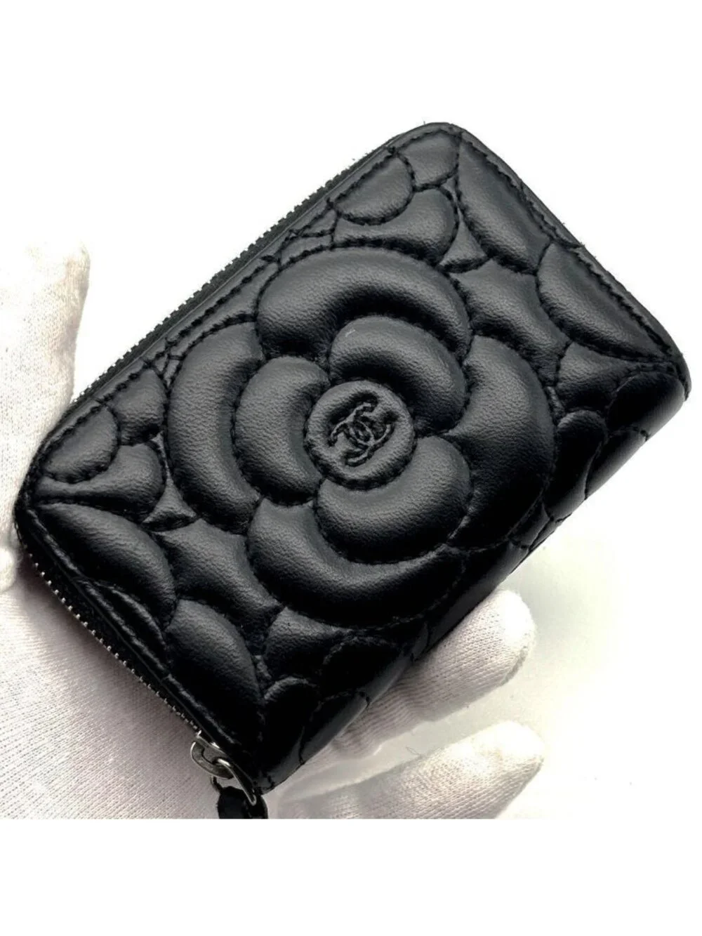 Chanel Wallet Camellia Stitch Coin Purse